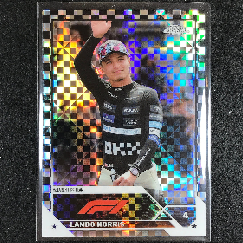 2023 Topps Chrome Formula 1 Lando Norris Base Checker Flag No 27