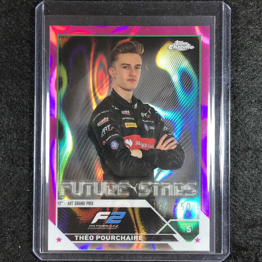 2023 Topps Chrome Formula 1 Theo Pourchaire Base Fuchsia Lava 196/250 No 78