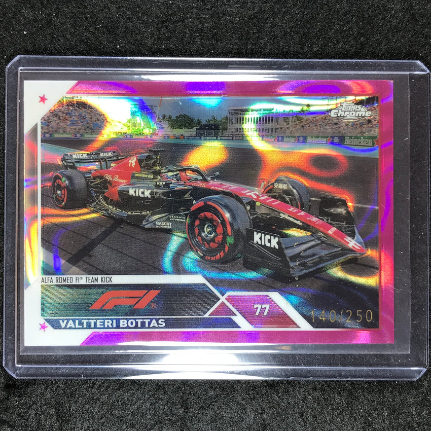 2023 Topps Chrome Formula 1 Valtteri Bottas Base Fuchsia Lava 140/250 #118