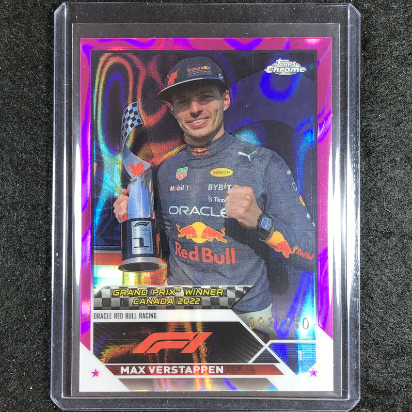 2023 Topps Chrome Formula 1 Max Verstappen Base Fuchsia Lava 92/250 #152