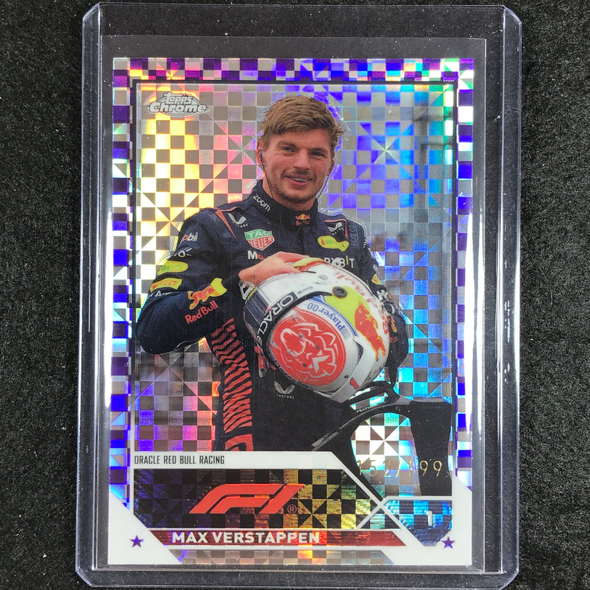 2023 Topps Chrome Formula 1 Max Verstappen Purple Checker Flag 152/199 No 2