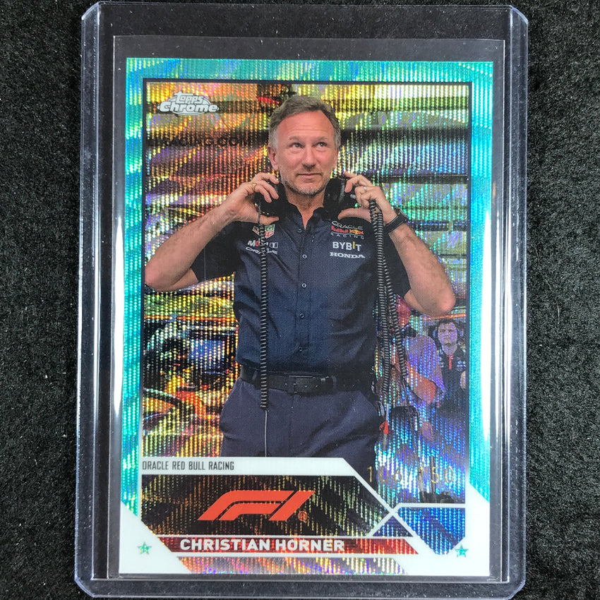 2023 Topps Chrome Formula 1 Christian Horner Base Aqua Wave 106/150 No 93