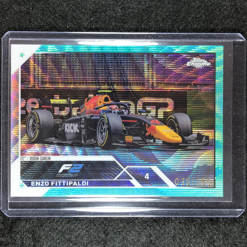2023 Topps Chrome Formula 1 Enzo Fittipaldi Base Aqua Wave 38/150 #127