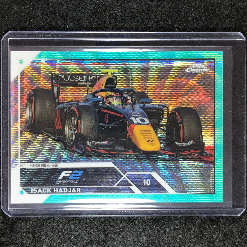 2023 Topps Chrome Formula 1 Isack Hadjar Base Aqua Wave 30/150 #129