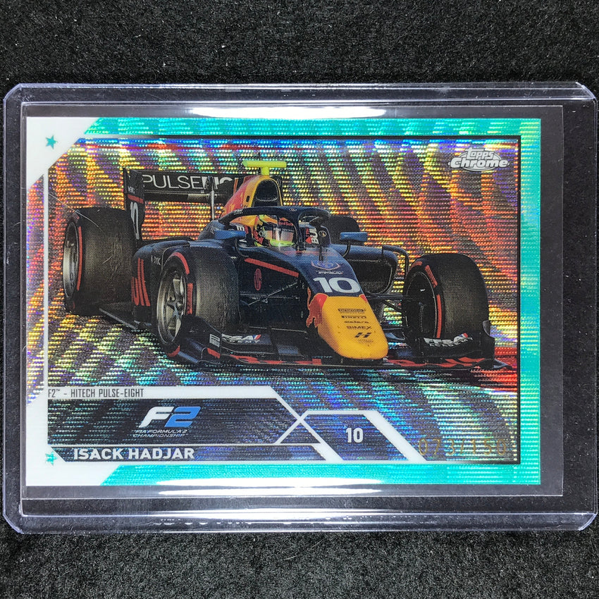 2023 Topps Chrome Formula 1 Isack Hadjar Base Aqua Wave 73/150 #129