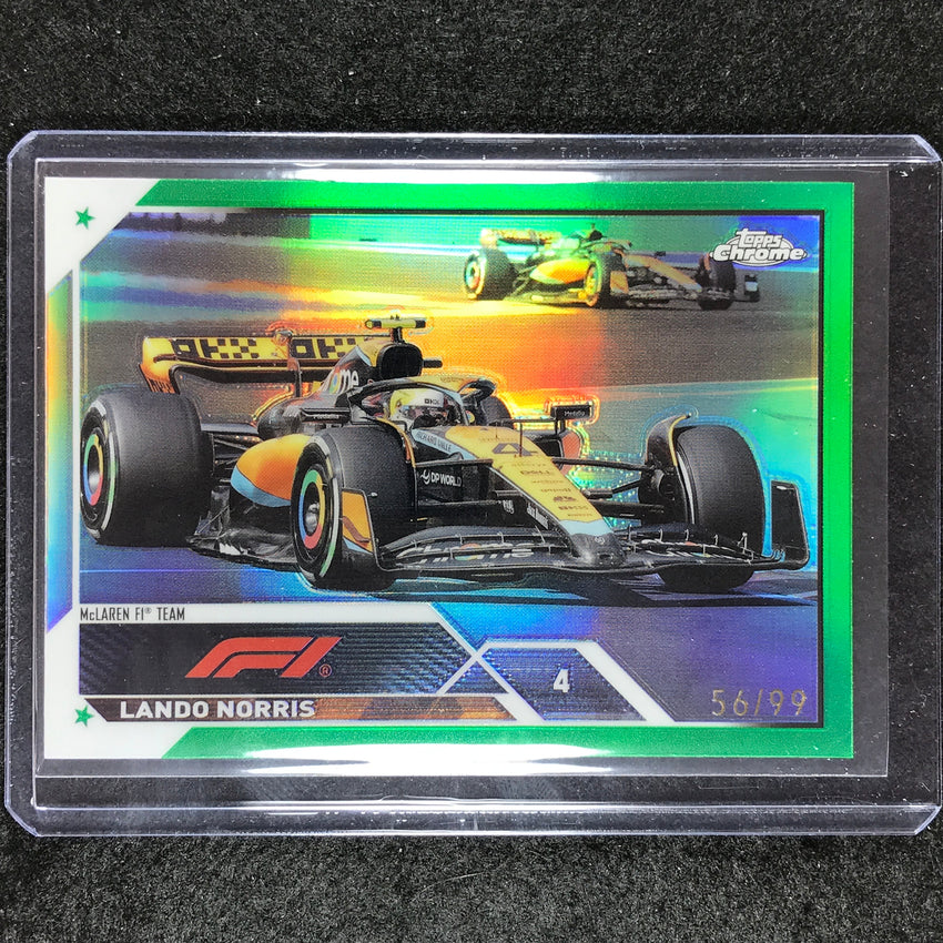 2023 Topps Chrome Formula 1 Lando Norris Base Green 56/99 #28