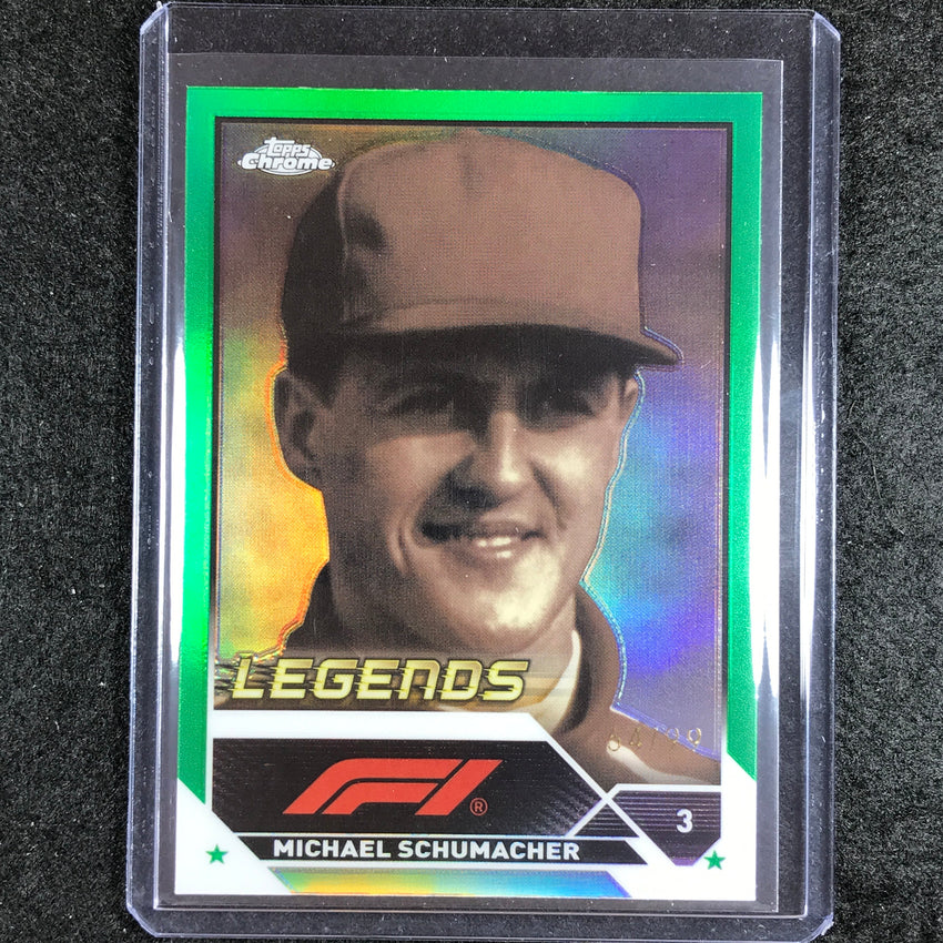 2023 Topps Chrome Formula 1 Michael Schumacher Base Green 64/99 No 199