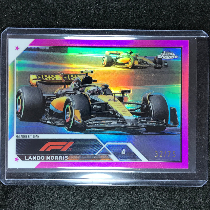 2023 Topps Chrome Formula 1 Lando Norris Base Pink 32/75 No 28
