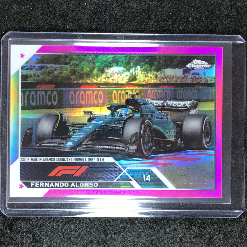 2023 Topps Chrome Formula 1 Fernando Alonso Base Pink 66/75 #35