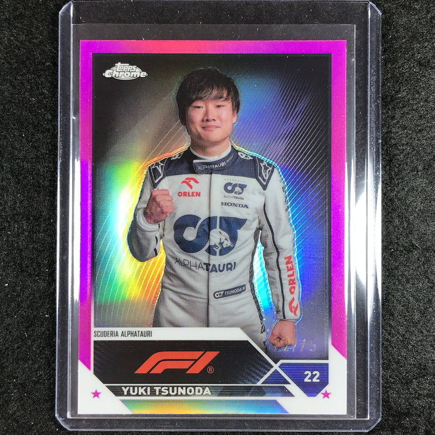 2023 Topps Chrome Formula 1 Yuki Tsunoda Base Pink 72/75 #55