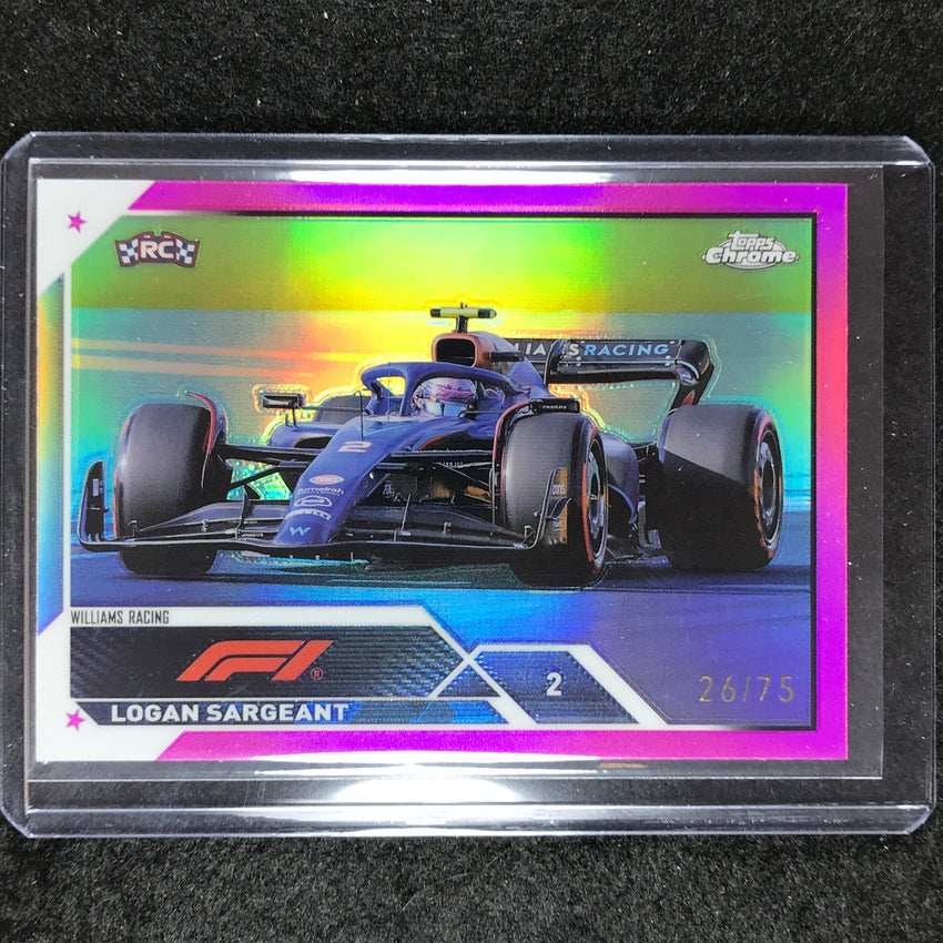 2023 Topps Chrome Formula 1 Logan Sargeant Rookie Base Pink 26/75 #116