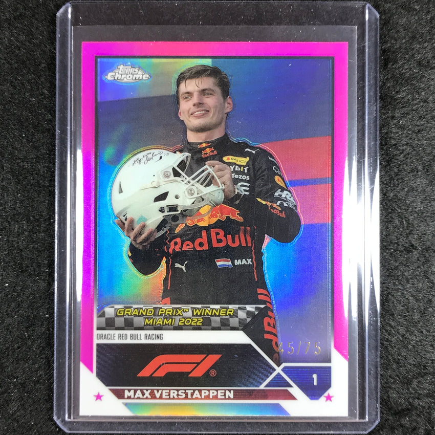 2023 Topps Chrome Formula 1 Max Verstappen Base Pink 45/75 #148