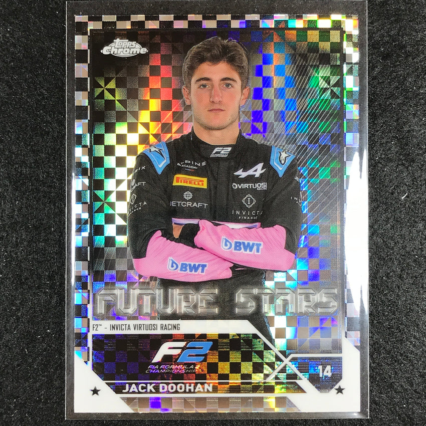2023 Topps Chrome Formula 1 Jack Doohan Base Future Stars Checker Flag No 72