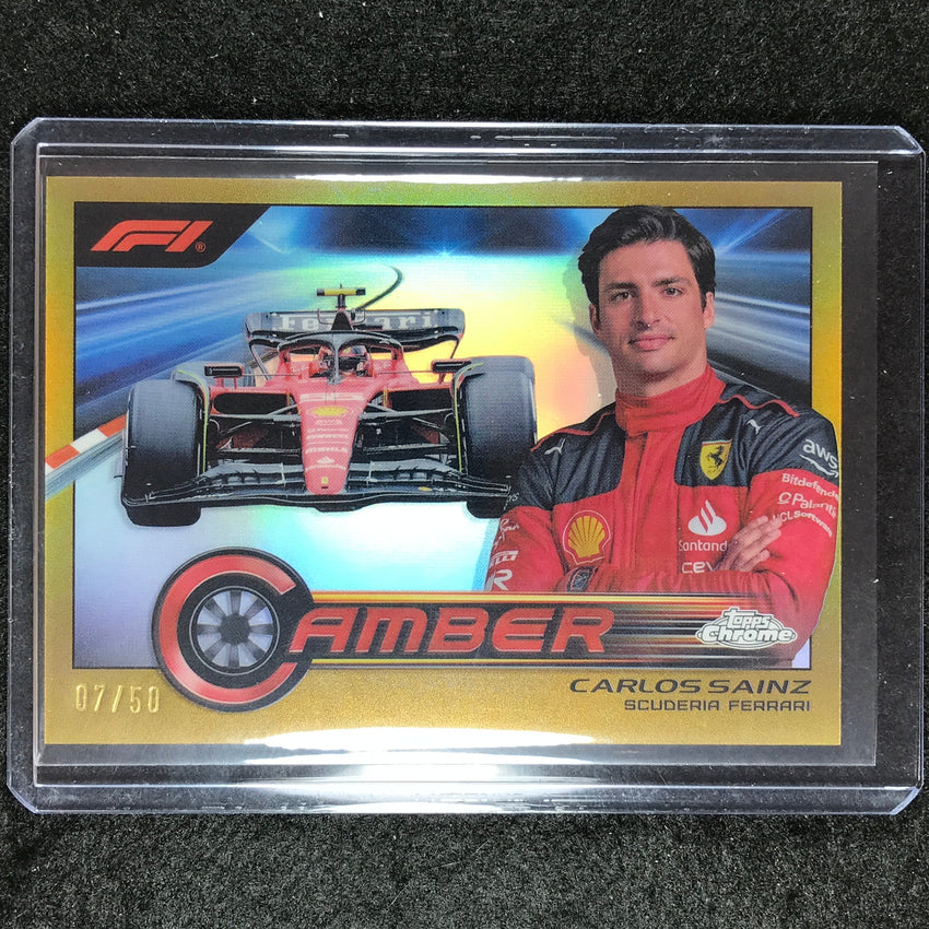 2023 Topps Chrome Formula 1 Carlos Sainz Camber Gold 7/50
