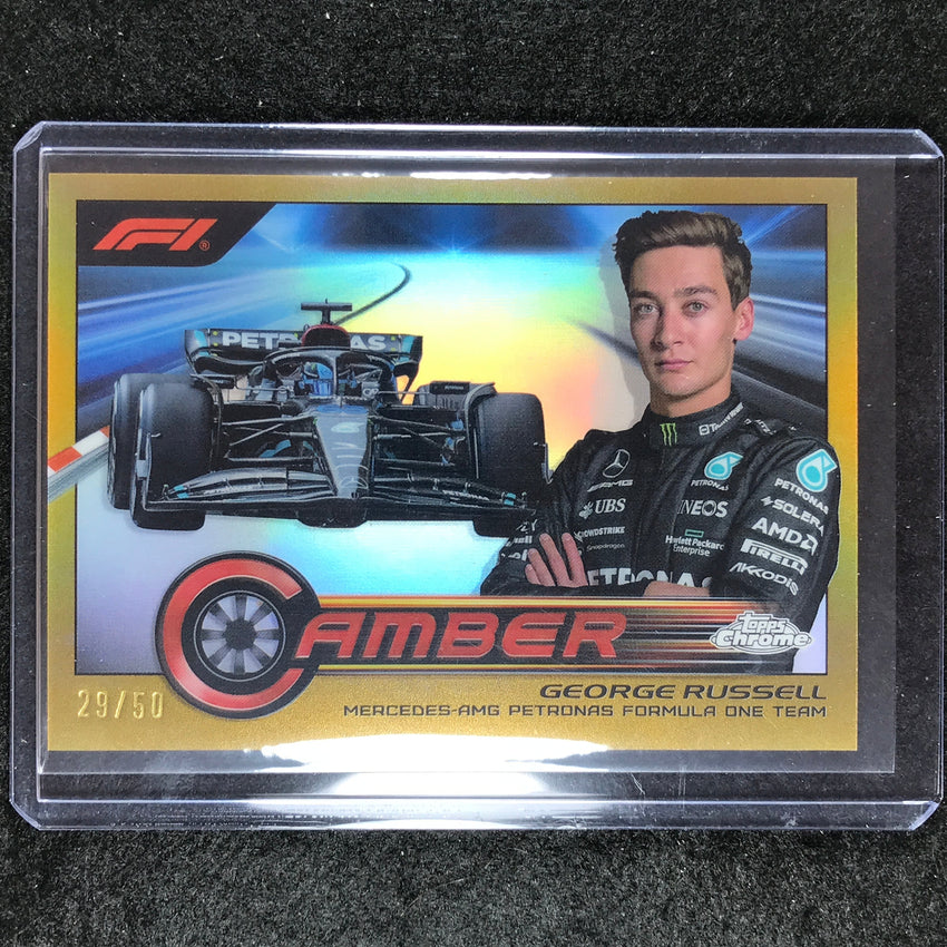 2023 Topps Chrome Formula 1 George Russell Camber Gold 29/50