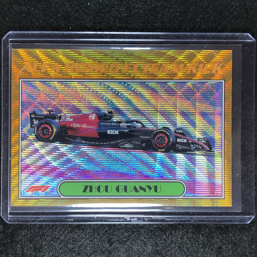 2023 Topps Chrome Formula 1 Zhou Guanyu Autos Of 1977 Gold Wave 12/50