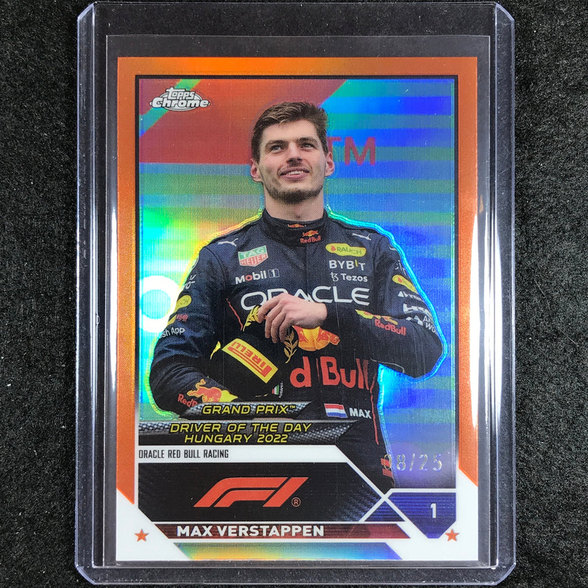 2023 Topps Chrome Formula 1 Max Verstappen Base Orange 8/25