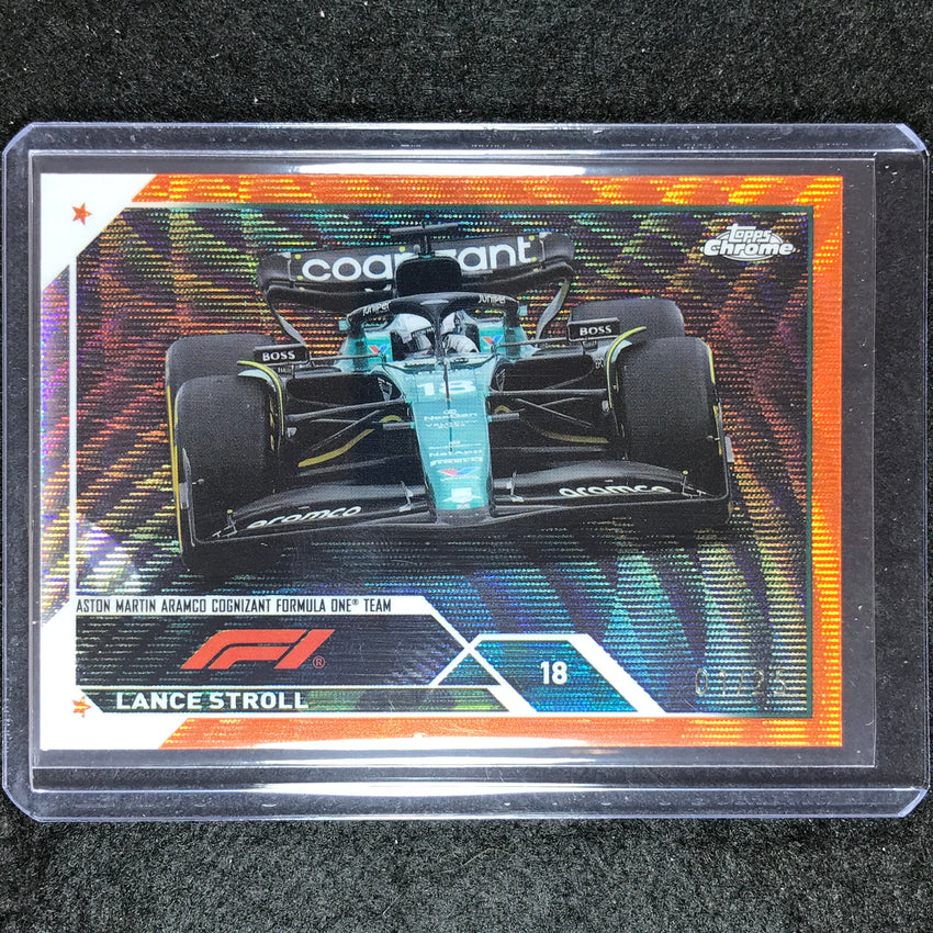 2023 Topps Chrome Formula 1 Lance Stroll Base Orange Wave 1/25