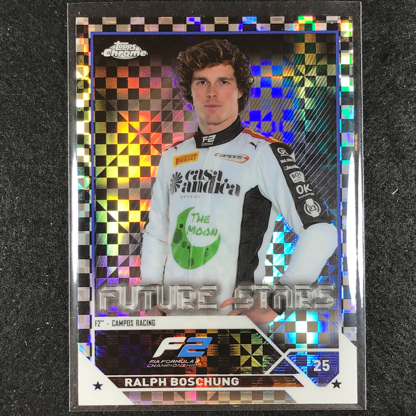 2023 Topps Chrome Formula 1 Ralph Boschung Base Future Stars Checker Flag #83