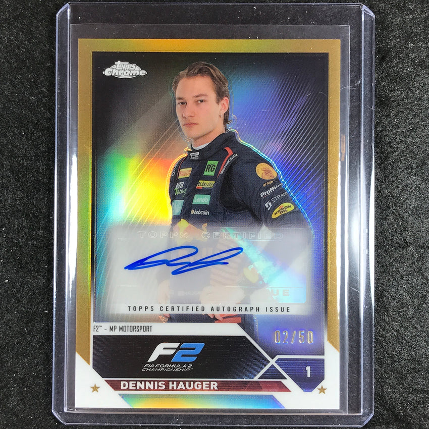 2023 Topps Chrome Formula 1 Dennis Hauger Chrome Auto Gold 2/50