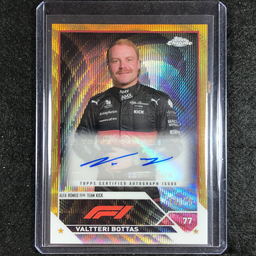 2023 Topps Chrome Formula 1 Valtteri Bottas Chrome Auto Gold Wave 14/50
