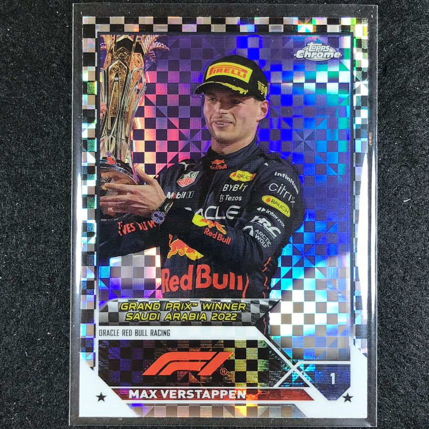 2023 Topps Chrome Formula 1 Max Verstappen Base Checker Flag #145