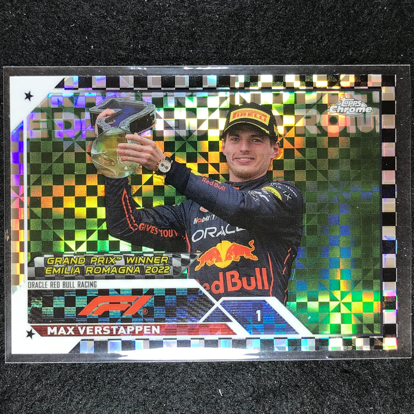 2023 Topps Chrome Formula 1 Max Verstappen Base Checker Flag #147