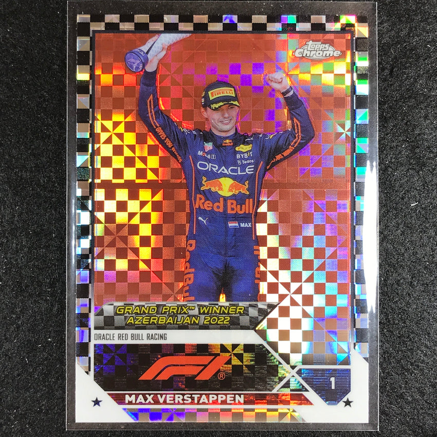 2023 Topps Chrome Formula 1 Max Verstappen Base Checker Flag #151
