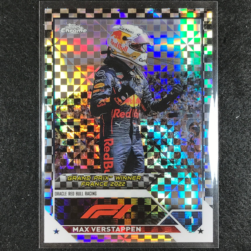 2023 Topps Chrome Formula 1 Max Verstappen Base Checker Flag #155