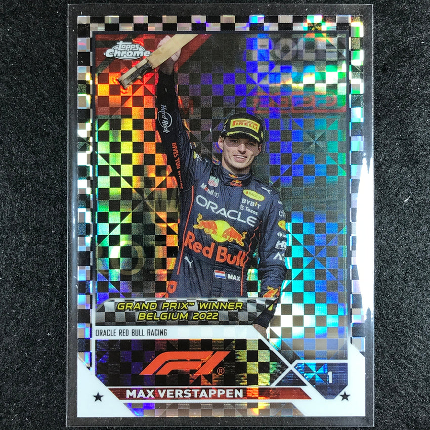 2023 Topps Chrome Formula 1 Max Verstappen Base Checker Flag #157 ...