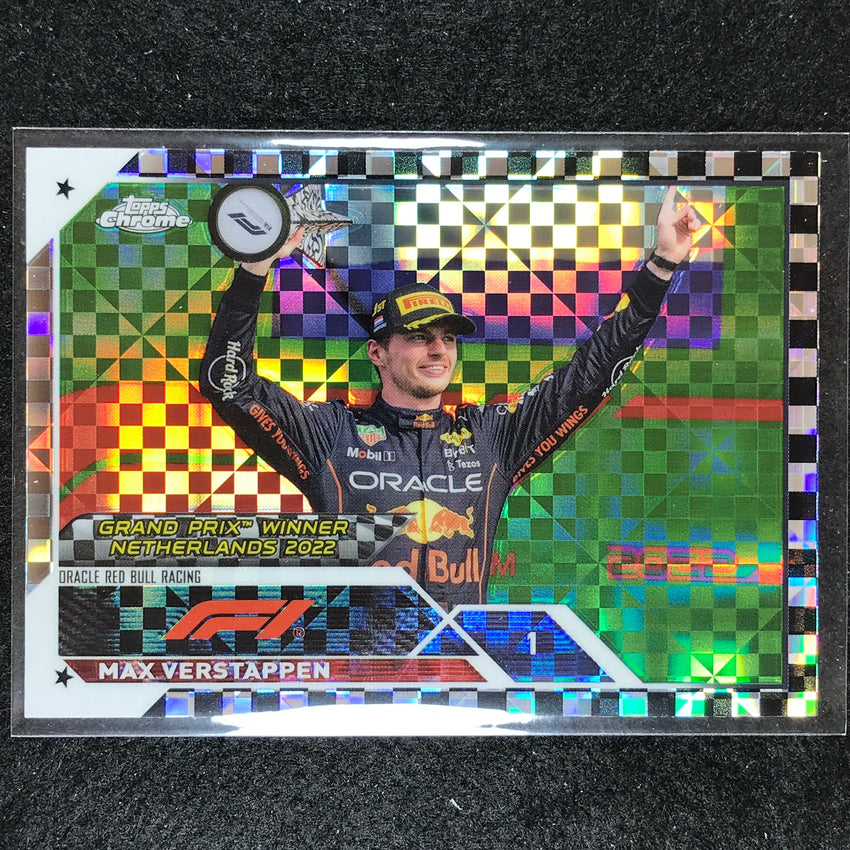 2023 Topps Chrome Formula 1 Max Verstappen Base Checker Flag No 158