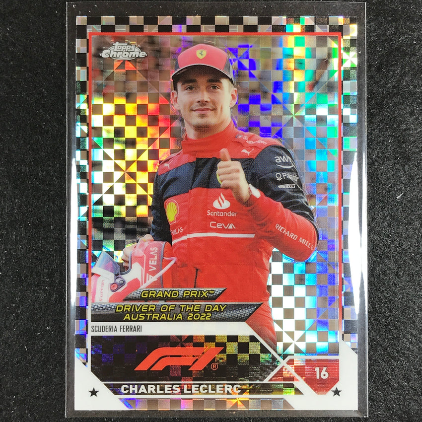 2023 Topps Chrome Formula 1 Charles Leclerc Base Checker Flag No 168