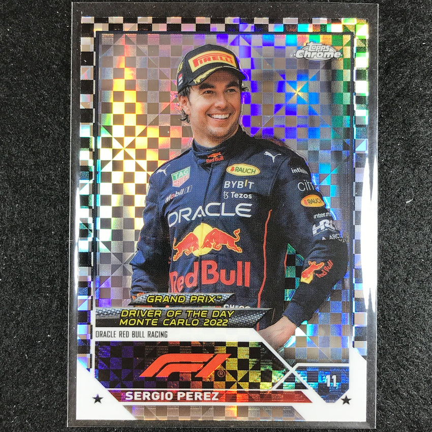 2023 Topps Chrome Formula 1 Sergio Perez Base Checker Flag No 172