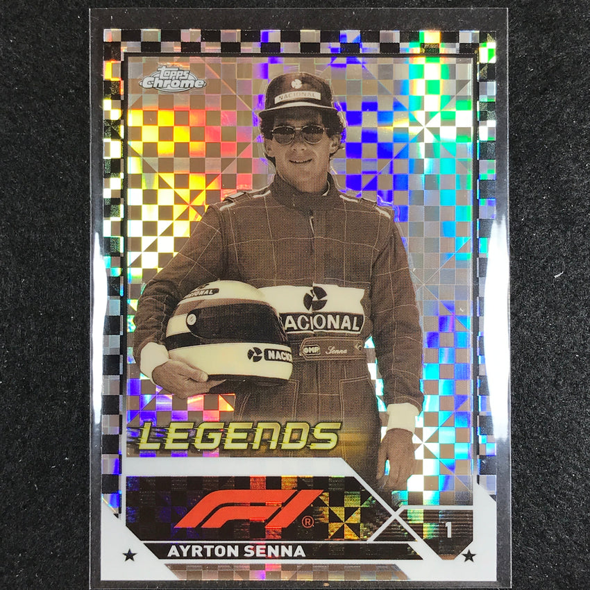 2023 Topps Chrome Formula 1 Ayrton Senna Base Legends Checker Flag No 198