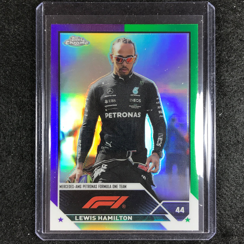 2023 Topps Chrome Formula 1 Lewis Hamilton Base Purple Green #23