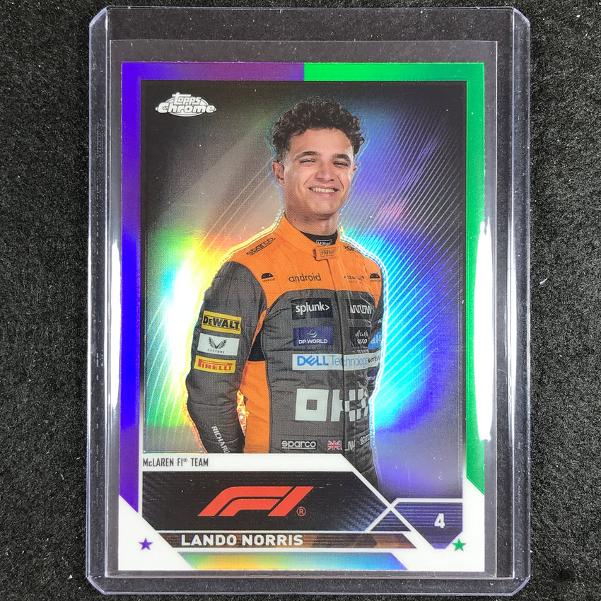2023 Topps Chrome Formula 1 Lando Norris Base Purple Green No 25
