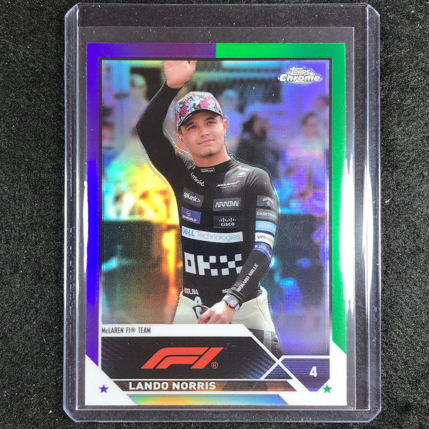 2023 Topps Chrome Formula 1 Lando Norris Base Purple Green No 27