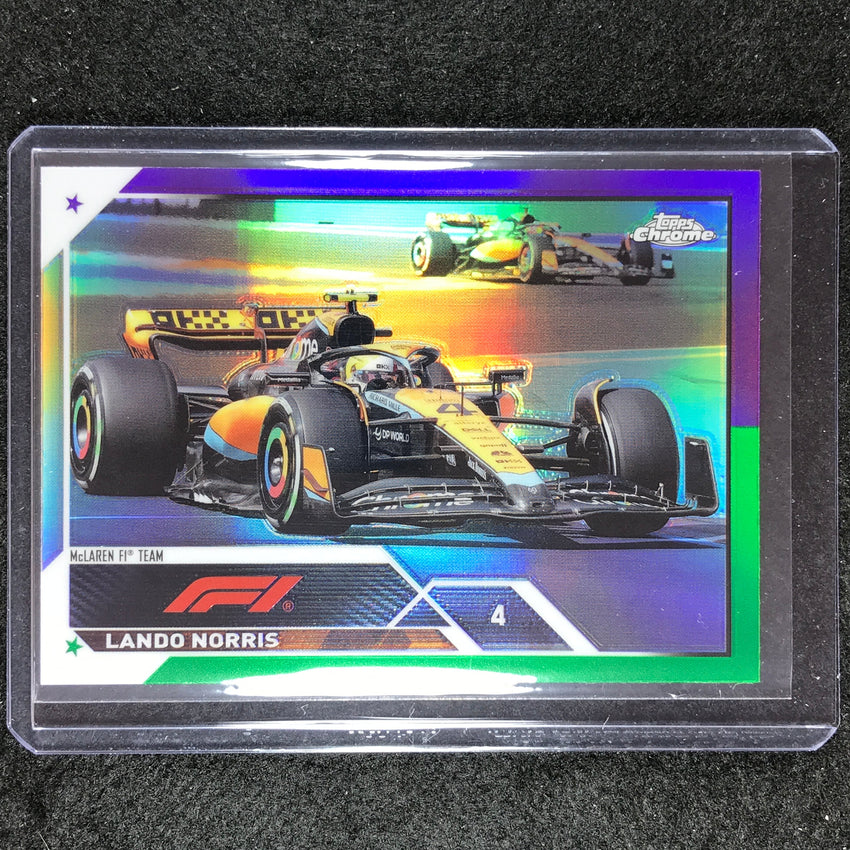 2023 Topps Chrome Formula 1 Lando Norris Base Purple Green #28