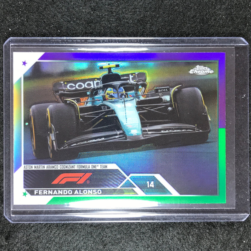 2023 Topps Chrome Formula 1 Fernando Alonso Base Purple Green No 106