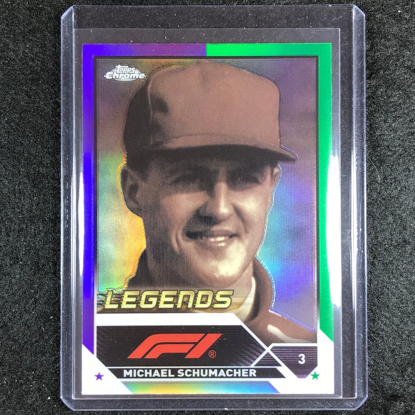 2023 Topps Chrome Formula 1 Michael Schumacher Base Legends Purple Green #199
