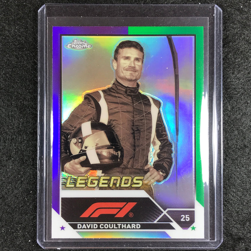 2023 Topps Chrome Formula 1 David Coulthard Base Legends Purple Green #200