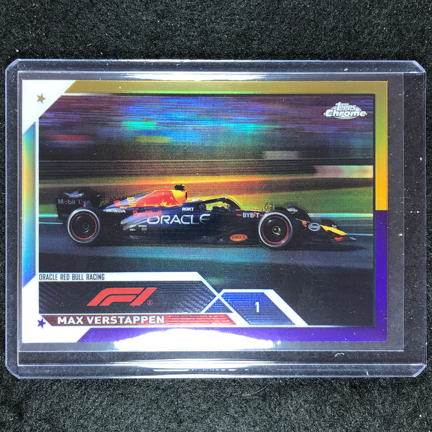 2023 Topps Chrome Formula 1 Max Verstappen Base Gold Purple No 4