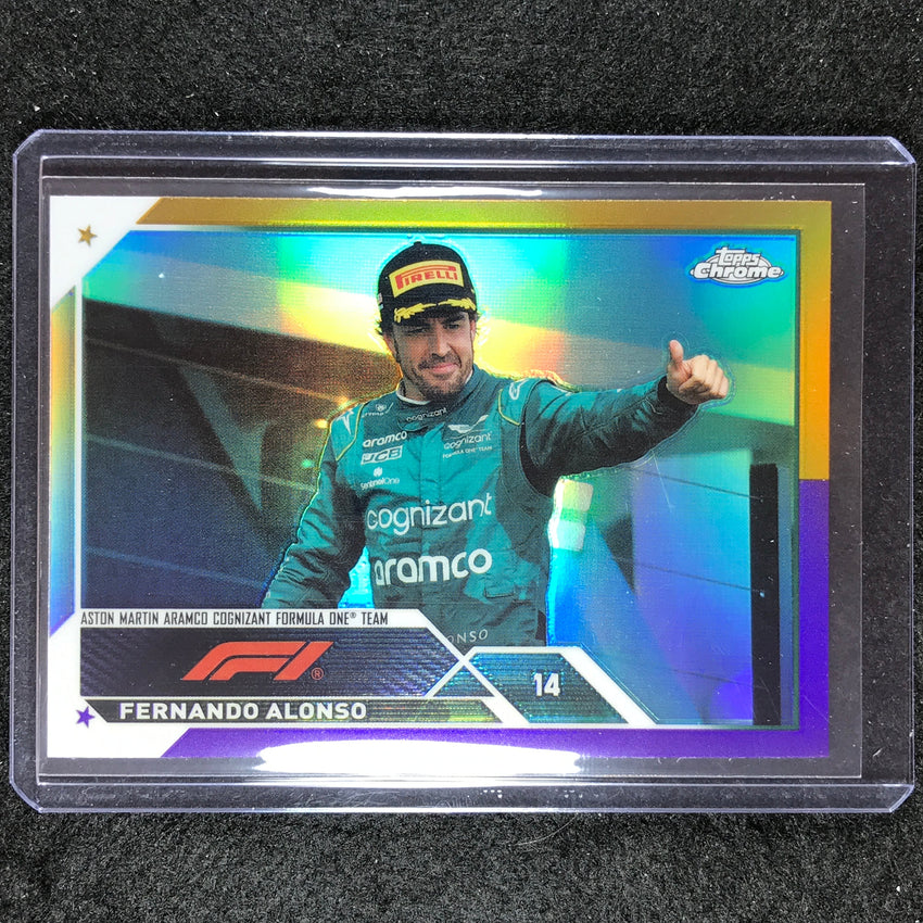 2023 Topps Chrome Formula 1 Fernando Alonso Base Gold Purple No 33
