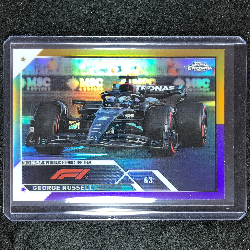 2023 Topps Chrome Formula 1 George Russell Base Gold Purple #105