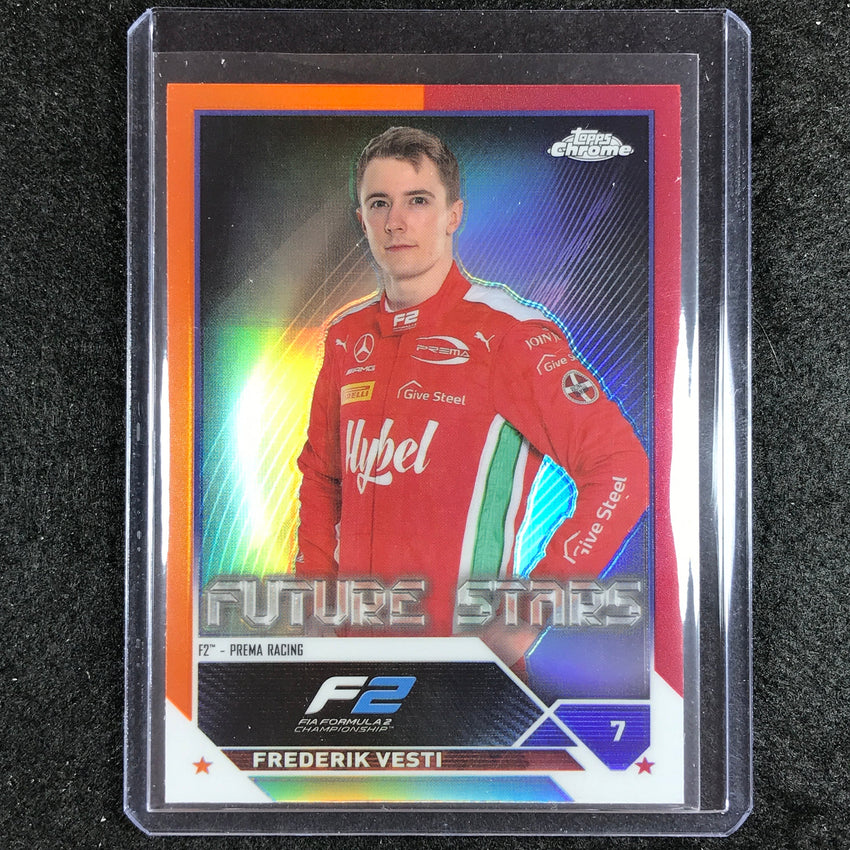 2023 Topps Chrome Formula 1 Frederik Vesti Base Future Stars Orange Red #70