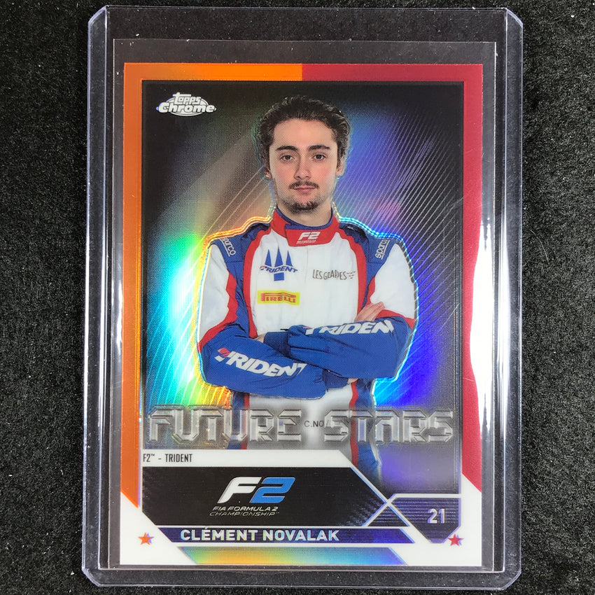 2023 Topps Chrome Formula 1 Clement Novalak Base Future Stars Orange Red #87