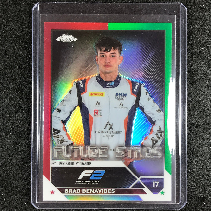 2023 Topps Chrome Formula 1 BRAD BENAVIDES Base Future Stars Red Green #89