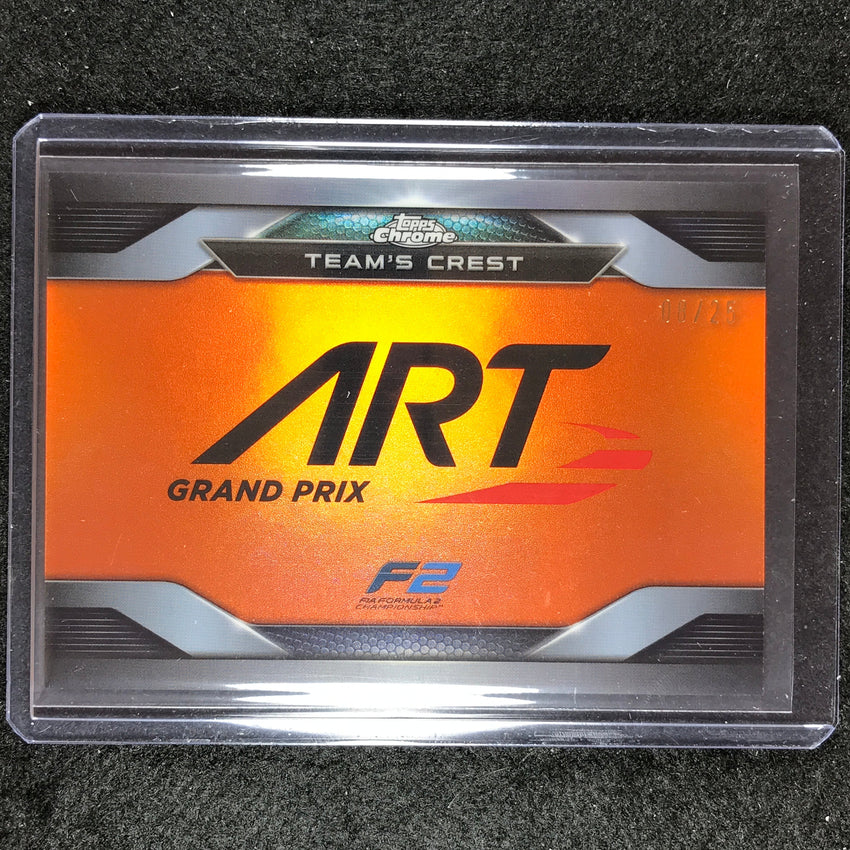 2023 Topps Chrome Formula 1 F2 Art Grand Prix Constructors Crest Orange 8/25