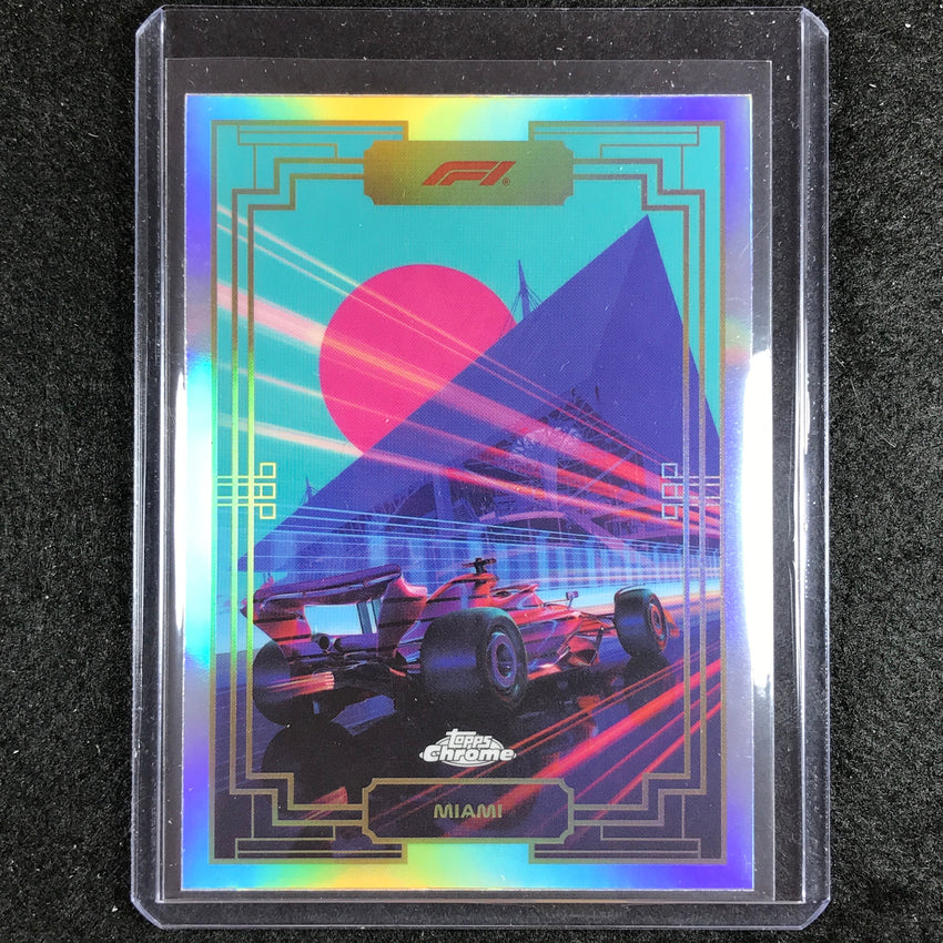 2023 Topps Chrome Formula 1 Miami Grand Prix Art Du Grand Prix Ssp #Mia
