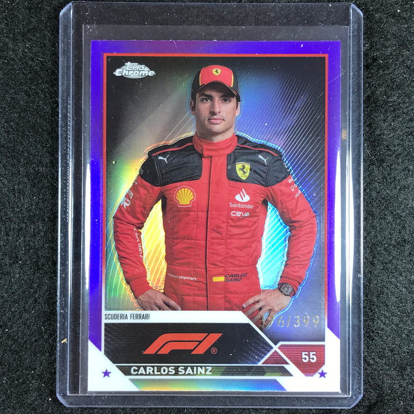 2023 Topps Chrome Formula 1 Carlos Sainz Base Purple 376/399 #17